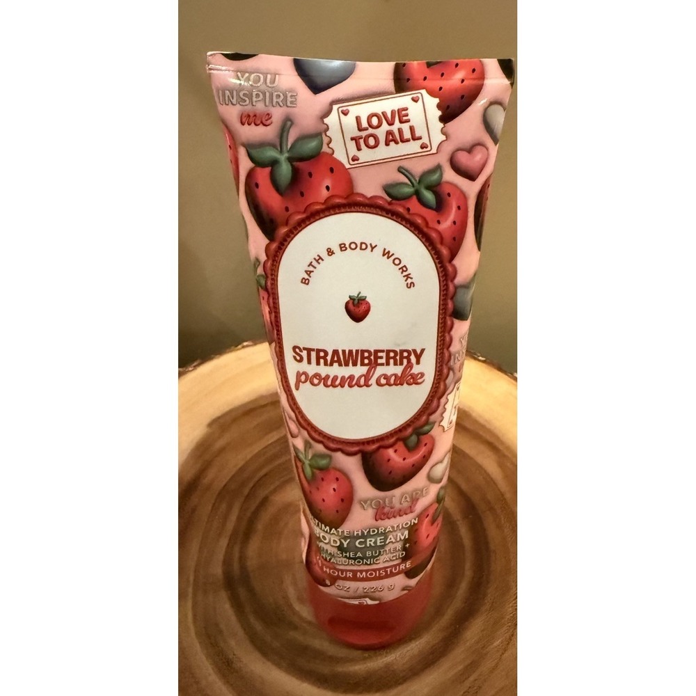 Bath & Body Works Strawberry Pound Cake Ultimate Body‎ Cream 8oz Valentine's Day